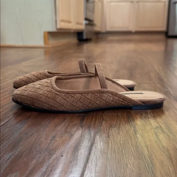 Madewell The Greta Woven Suede Ballet Flat Mule Warm Hickory Size 5.5 - Picture 8 of 10